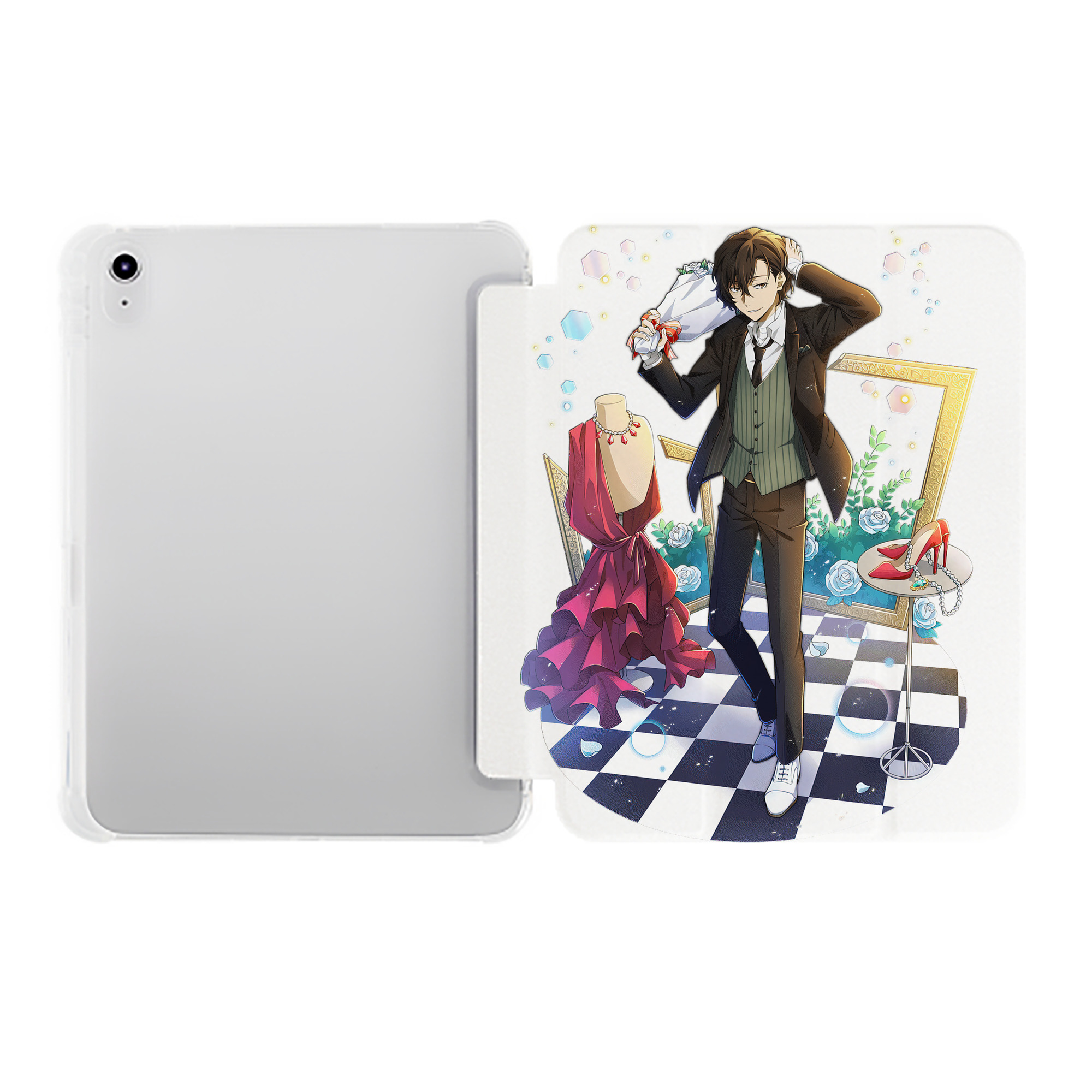 （画像用） 文豪ストレイドッグス Bungo Stray Dogs IPad ケース ペン収納付き 三つ折りスタンド PUレザー×シリコン 対応機種9.5/10.5/10.9インチ